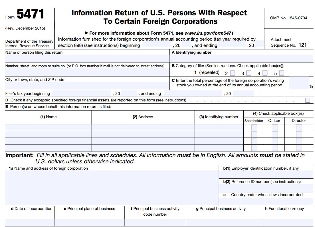 IRS Form 5471 Carries Heavy Penalties And Consequences