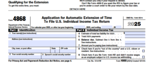 AB IRS Form 4868 Application for Automatic Extension of Time to File US Income Tax Return 2025