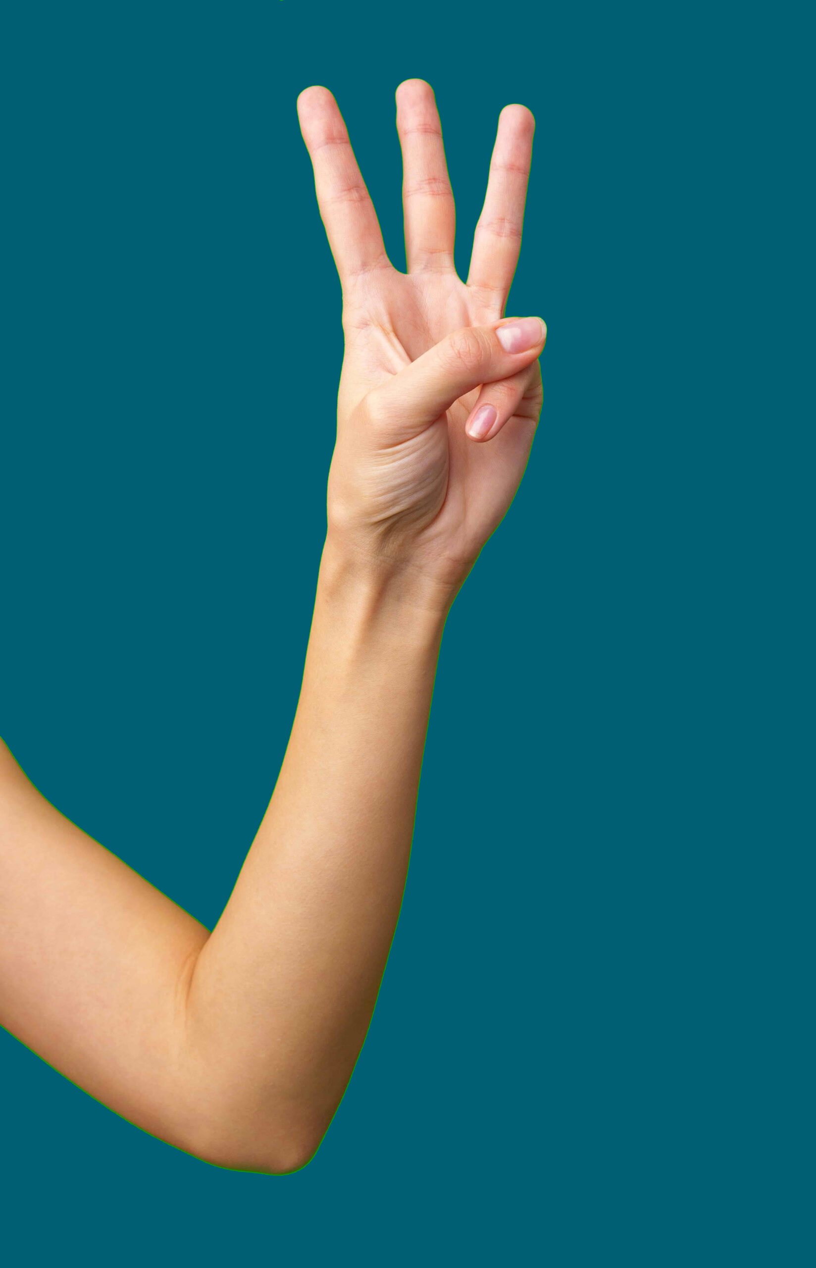 AB 3 Reasons - an arm whose hand is holding up 3 fingers