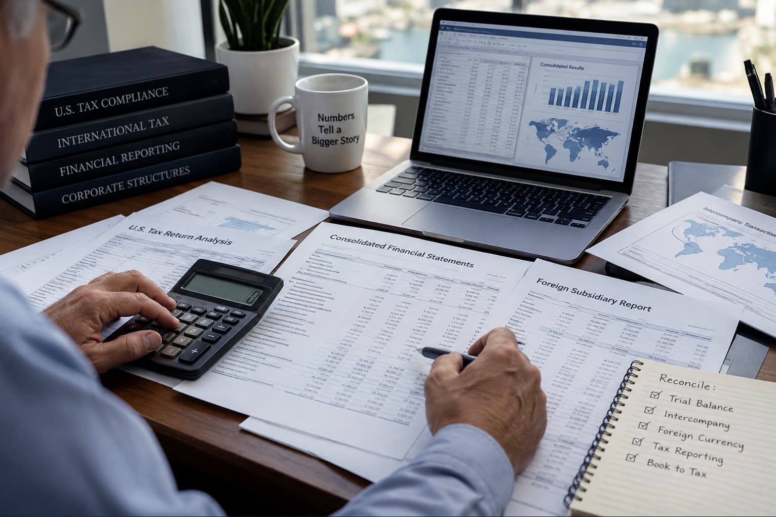 Accounting reconciliation for international tax and business