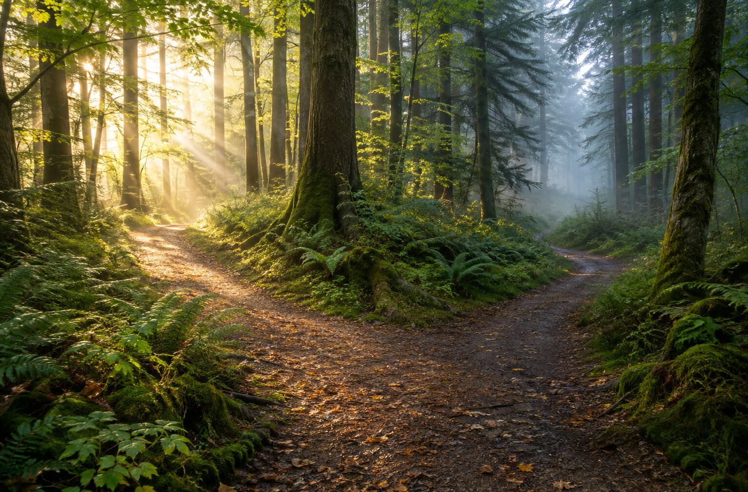 Fork in a forest road representing different tax compliance paths