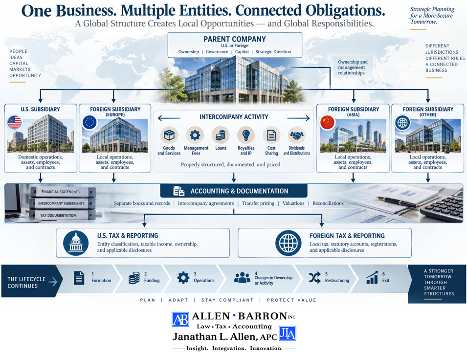 International business entities and corporate ownership structure